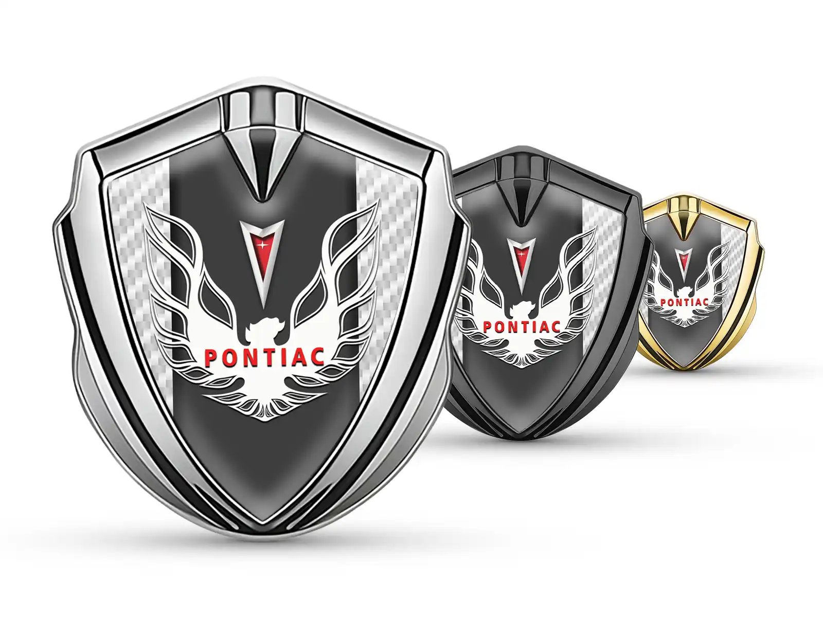 Pontiac Emblem Silicon Badge Luxury Design Alloy Edge